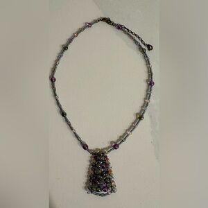 Delicate Multicolor Beaded Pendant Necklace - Women Jewelry